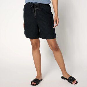 BEAUTIFUL by Lawrence Zarian REG Linen Blend Soft Short - Black (Sz XS) a646304